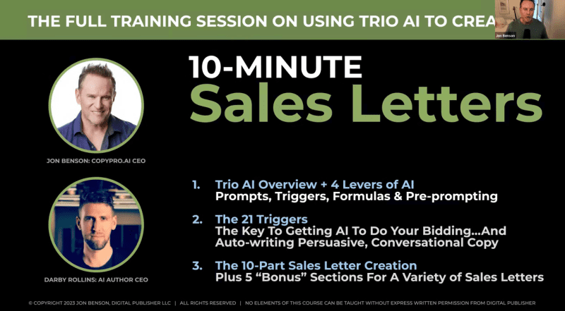 Jon Benson – 10 Minute Sales Letter 1
